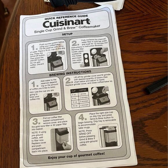 Cuisinart single cup grind and brew coffee maker DGB-1 up to 16 ounce serving - Picture 5 of 9